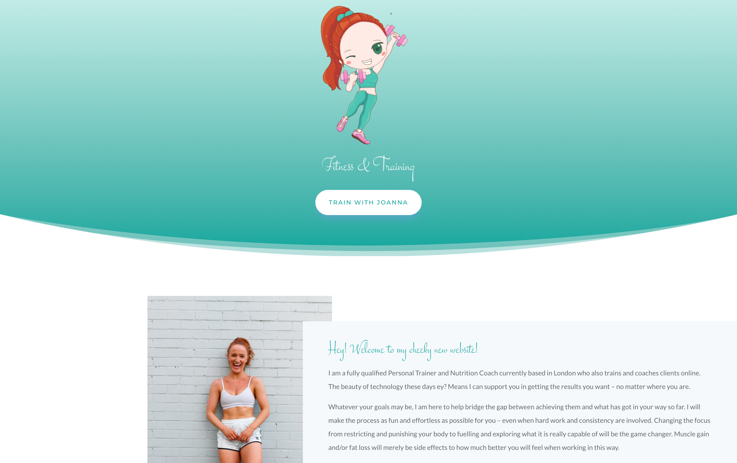 Joanna Gregory - Personal Trainer, Fitness Instructor website design by Artsphere Creative